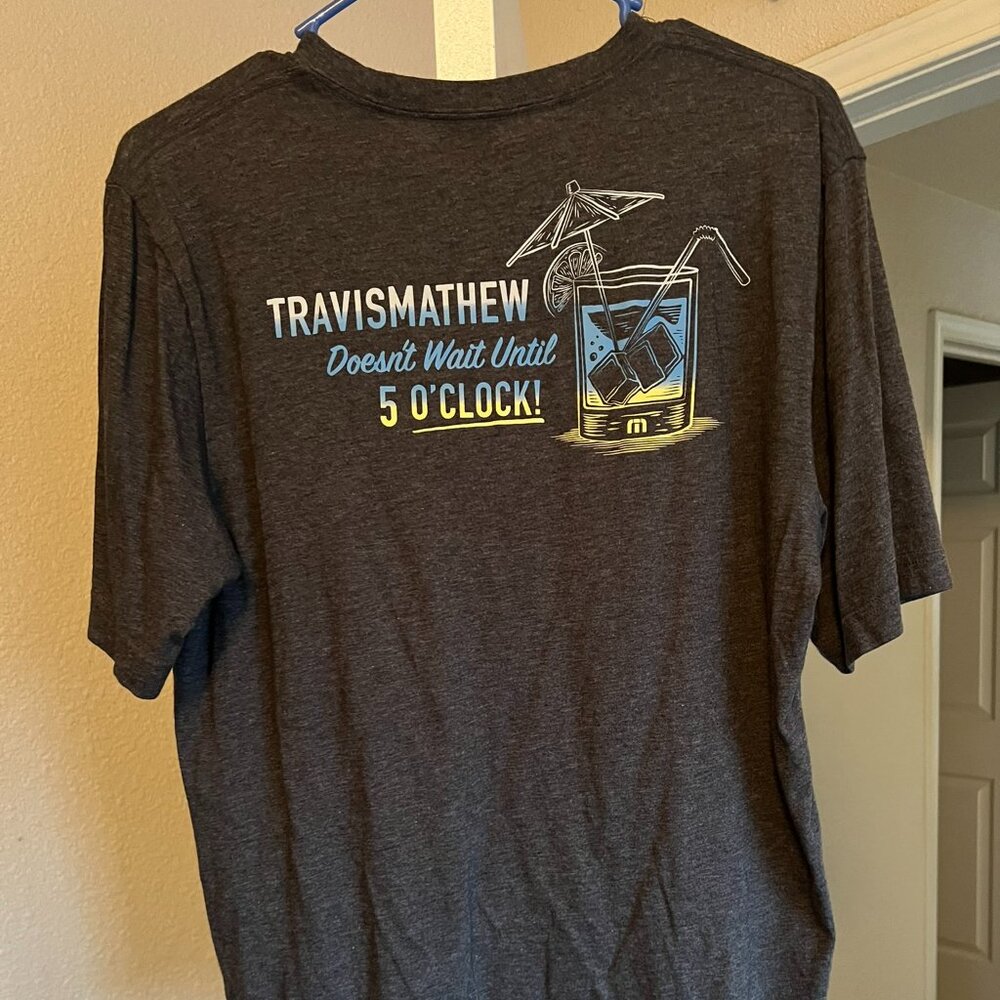 Mens Travis Mathew Graphic Tee Grey Size Medium